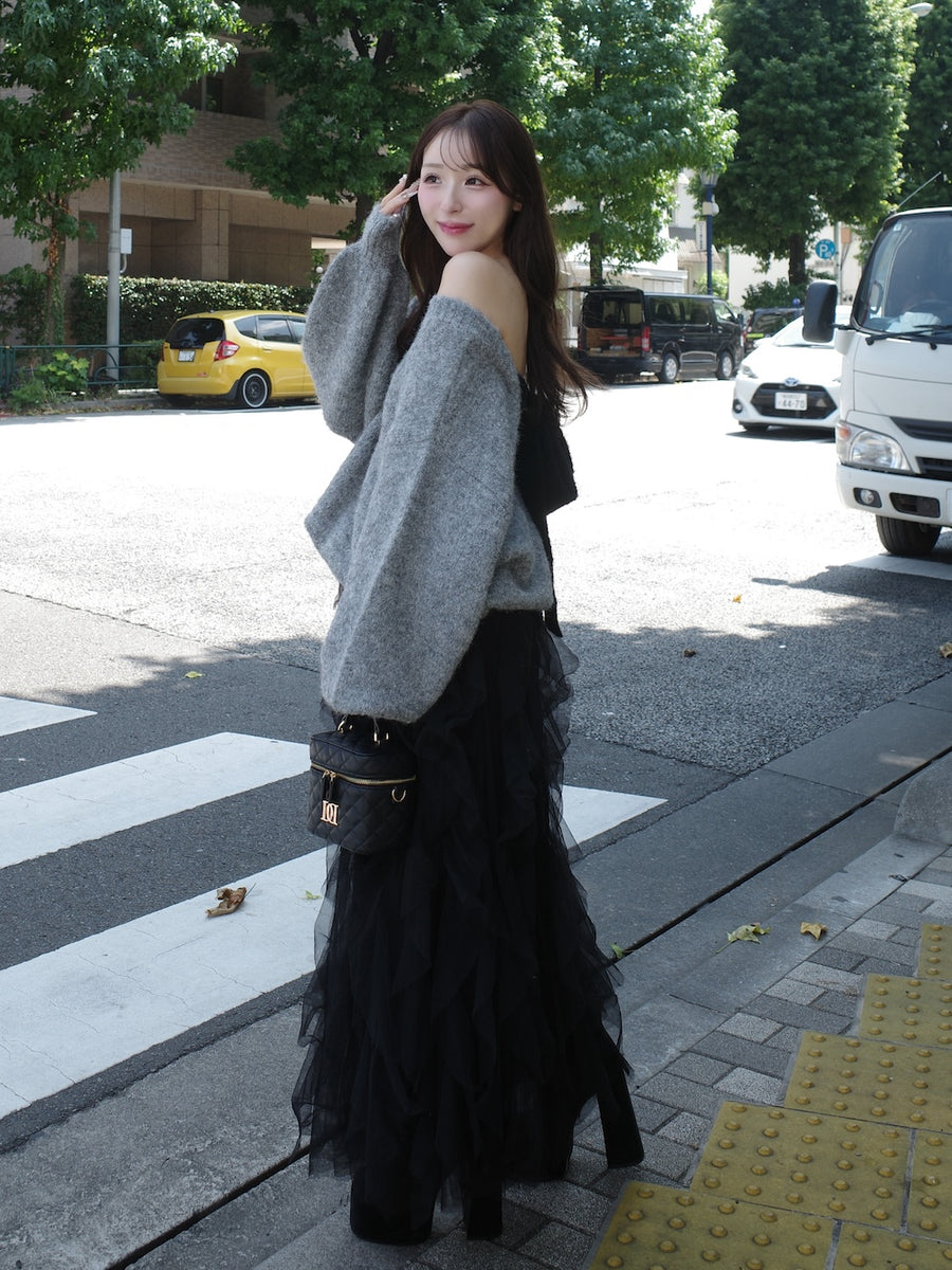 モデル:156cm(着用サイズ:FREE 着用カラー:GRY)