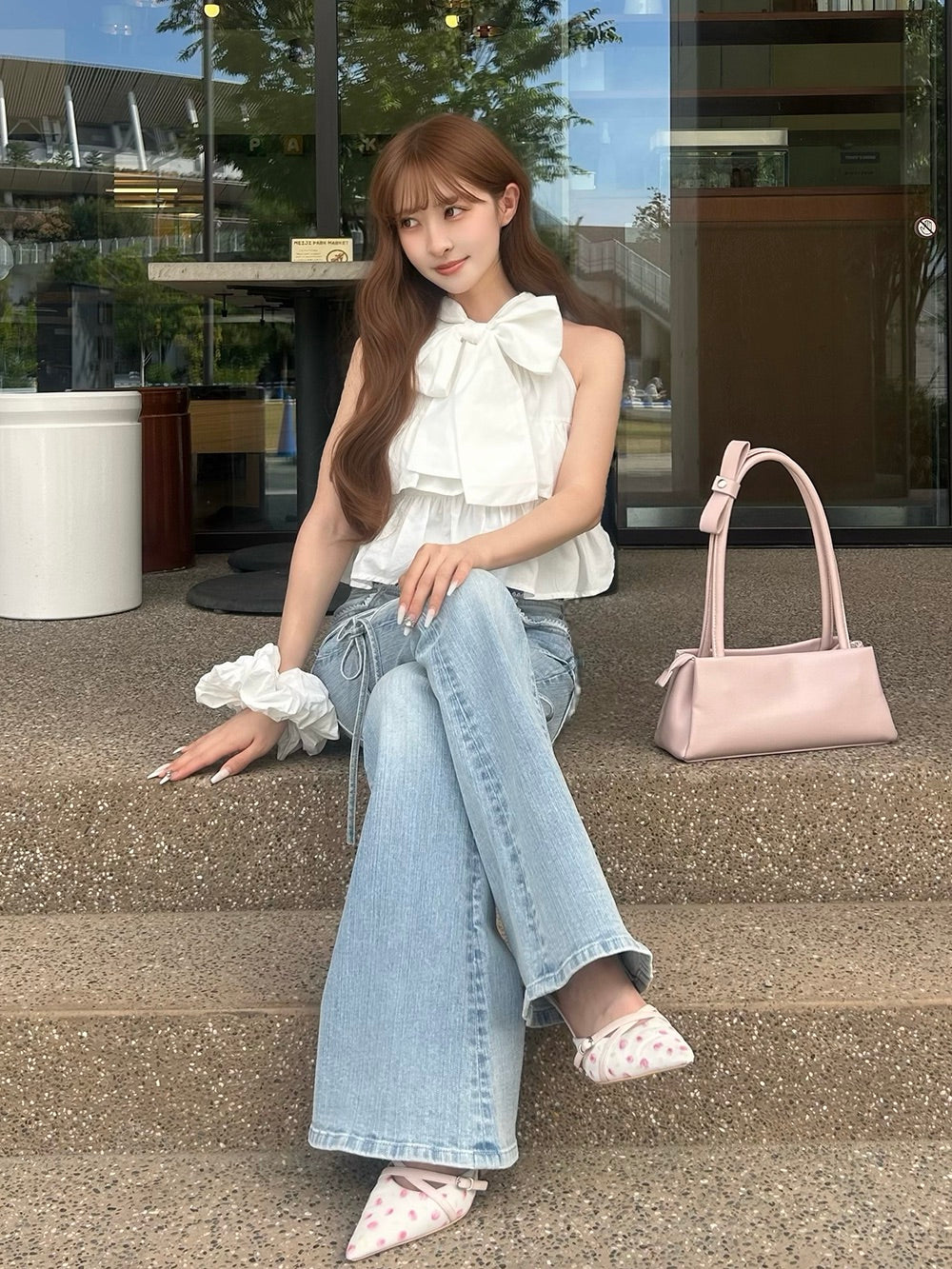 モデル:161cm(着用サイズ:FREE 着用カラー:WHT)