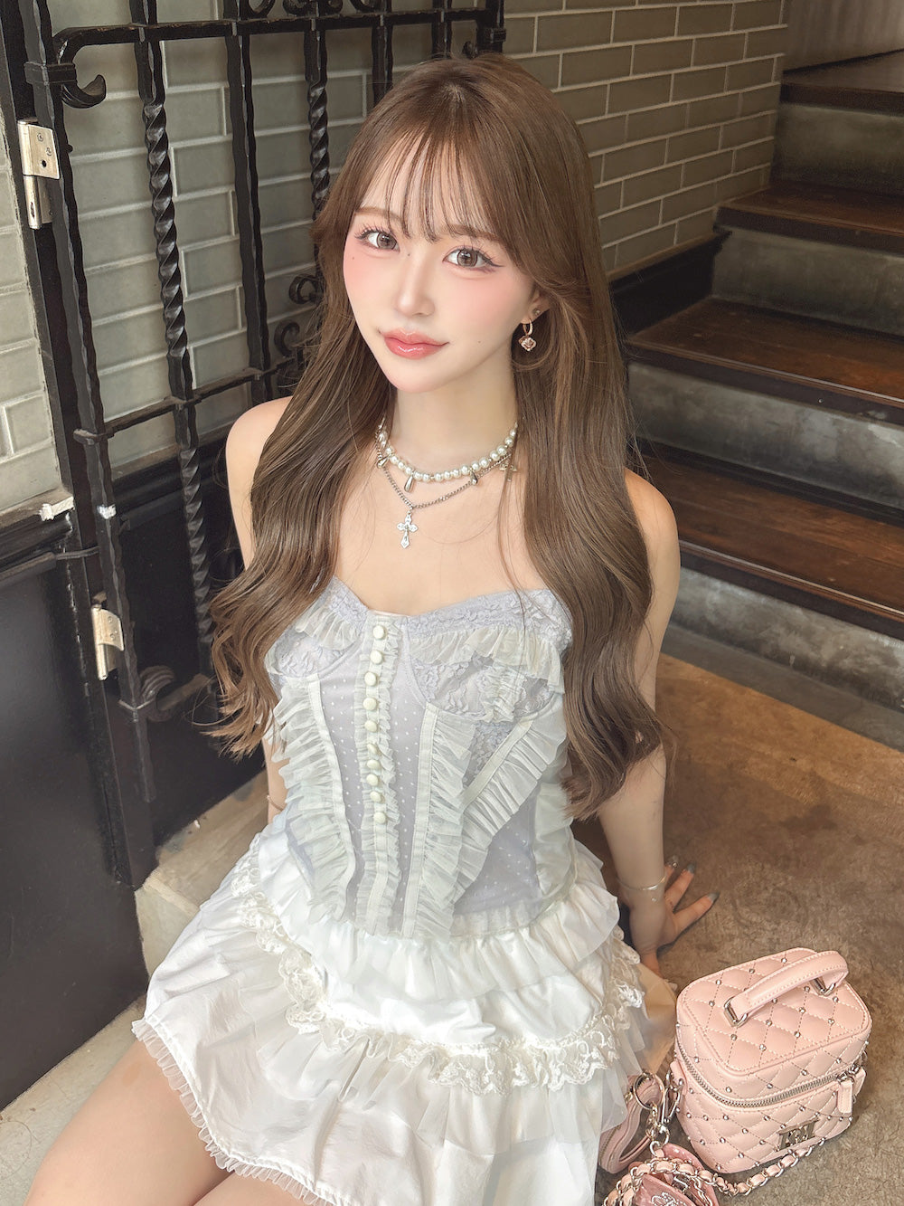 モデル:157cm(着用サイズ:FREE 着用カラー:L-GRY)