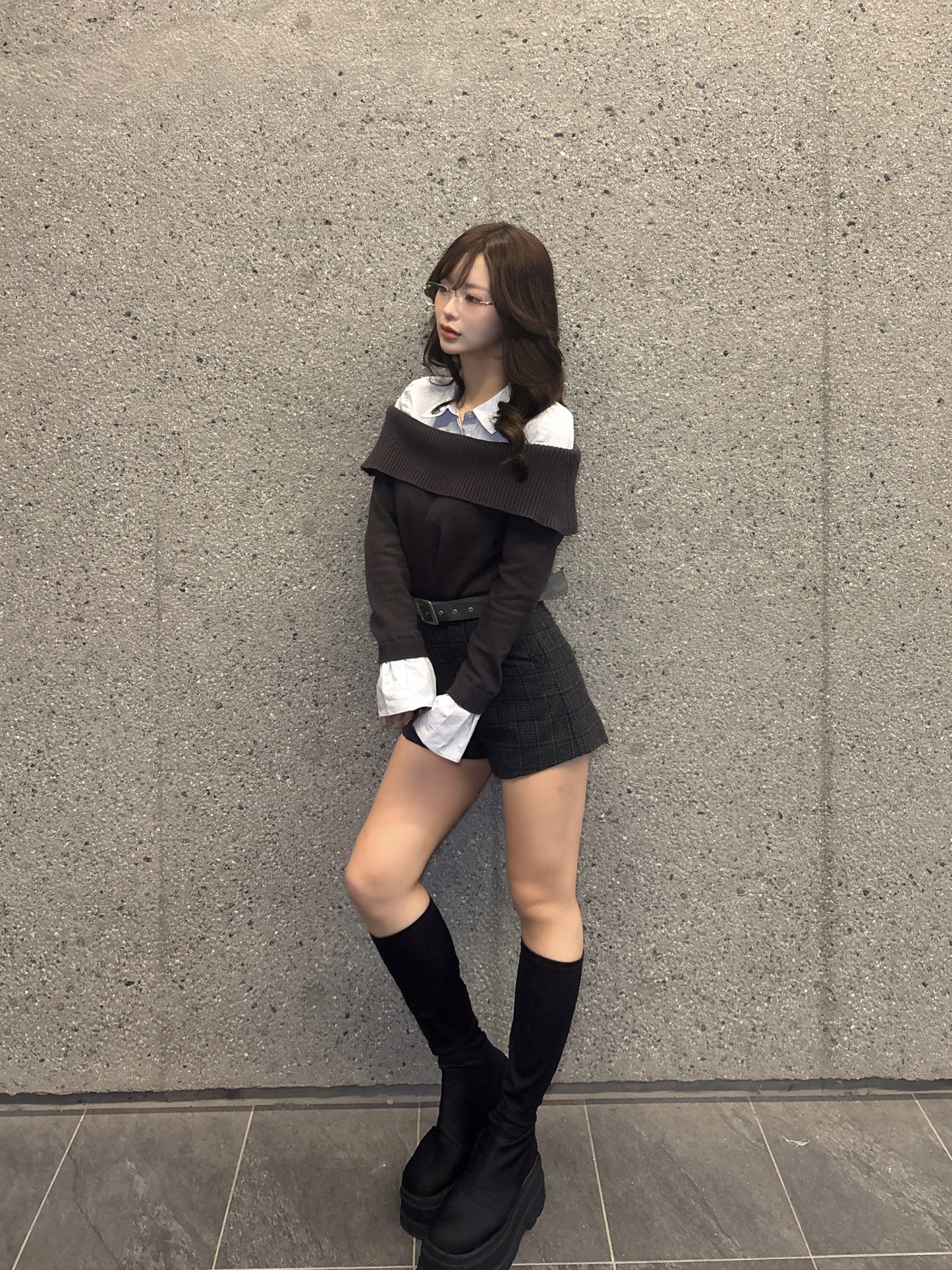 モデル:158cm(着用サイズ:FREE 着用カラー:C-GRY)