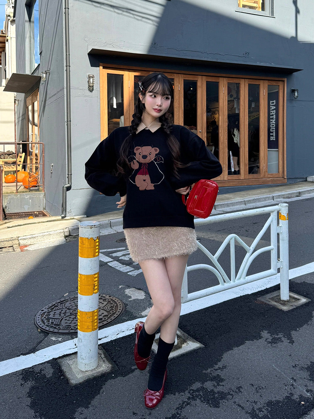モデル:163cm(着用サイズ:FREE 着用カラー:BLK)