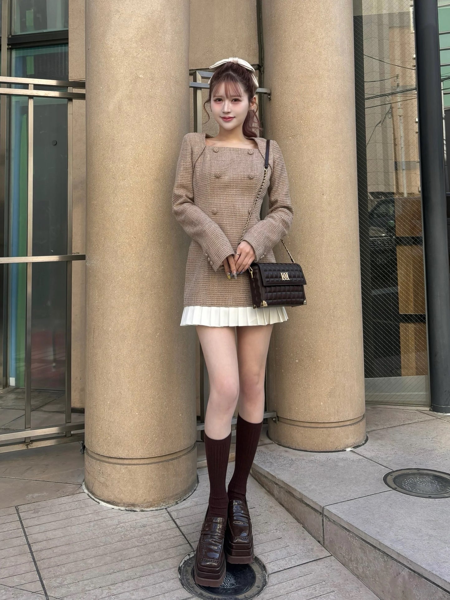 モデル:165cm(着用サイズ:FREE 着用カラー:BRN)