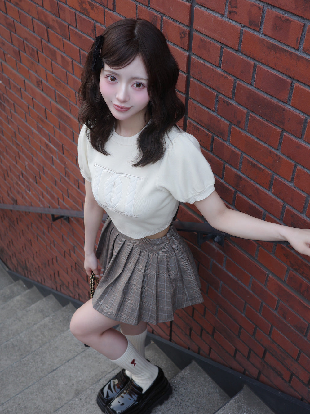 モデル:158cm(着用サイズ:FREE 着用カラー:IVO)