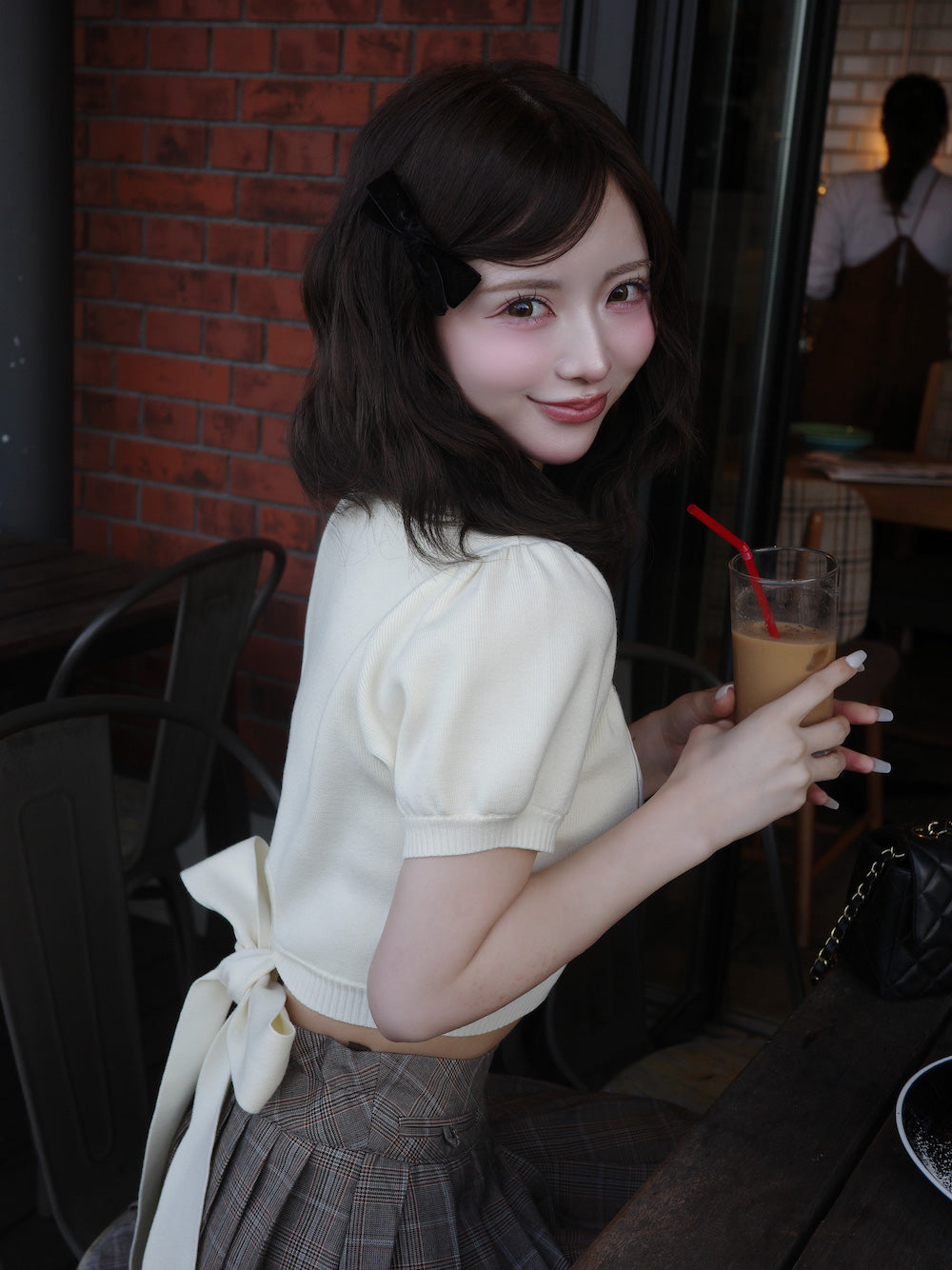 モデル:158cm(着用サイズ:FREE 着用カラー:IVO)