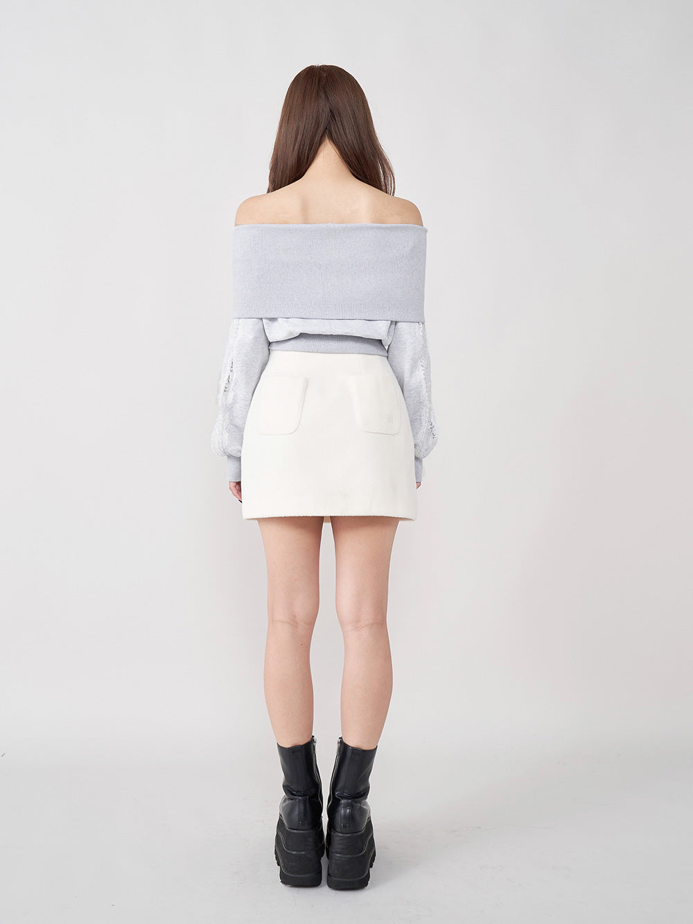 モデル:155cm(着用サイズ:FREE 着用カラー:L-GRY)