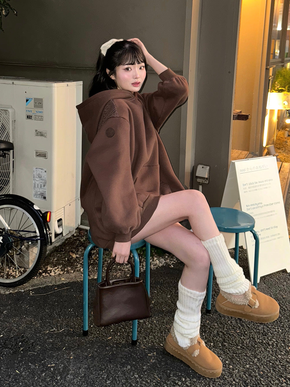 モデル:163cm(着用サイズ:FREE 着用カラー:BRN)