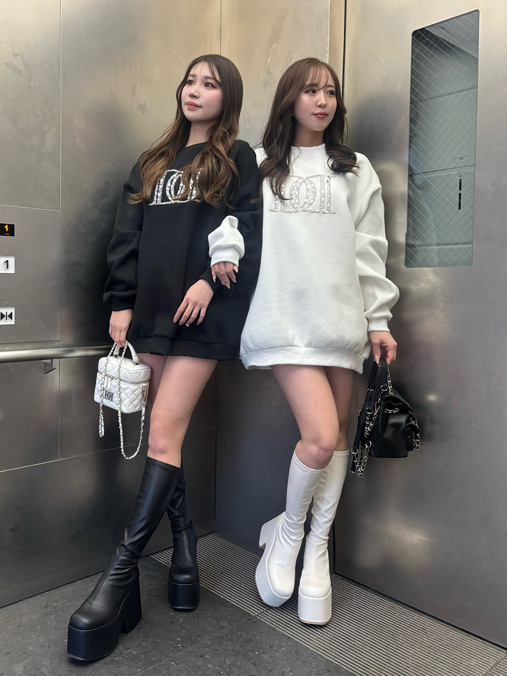 【WHT】155cm/FREE【BLK】158cm/FREE