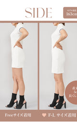 モデル:163cm(着用サイズ:FREE/F-L 着用カラー:WHT)