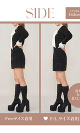 モデル:163cm(着用サイズ:FREE/F-L 着用カラー:BLK)