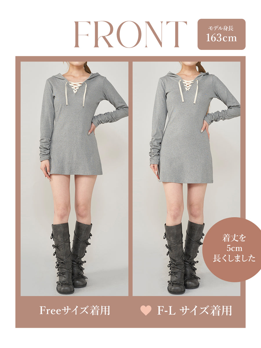 モデル:163cm(着用サイズ:FREE/F-L 着用カラー:GRY)