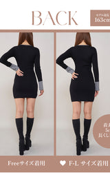 モデル:163cm(着用サイズ:FREE/F-L 着用カラー:BLK)