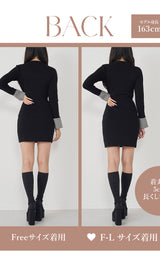 モデル:163cm(着用サイズ:FREE/F-L 着用カラー:BLK)