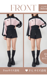 モデル:163cm(着用サイズ:FREE/F-L 着用カラー:BLK)
