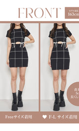 モデル:163cm(着用サイズ:FREE/F-L 着用カラー:BLK)