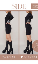モデル:163cm(着用サイズ:FREE/F-L 着用カラー:BLK)