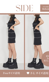 モデル:163cm(着用サイズ:FREE/F-L 着用カラー:BLK)