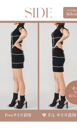 モデル:163cm(着用サイズ:FREE 着用カラー:BLK)