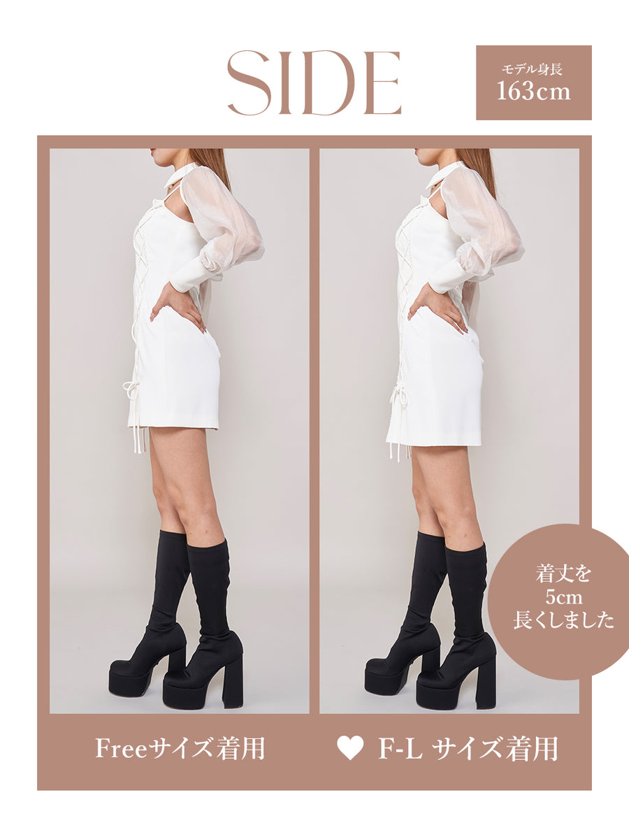 モデル:163cm(着用サイズ:FREE/F-L 着用カラー:WHT)