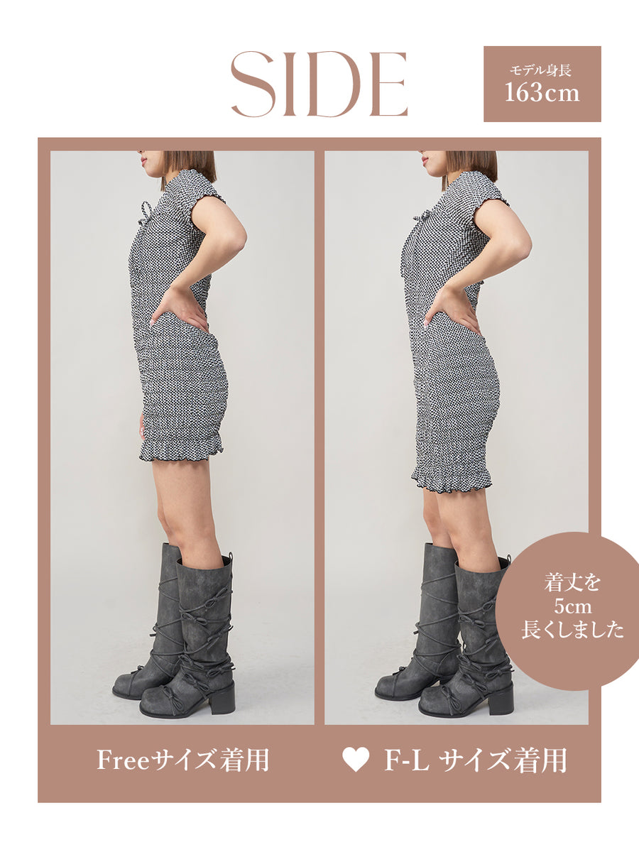 モデル:163cm(着用サイズ:FREE/F-L 着用カラー:BLK)