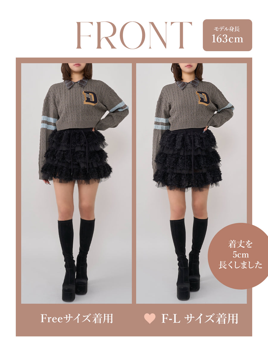 モデル:163cm(着用サイズ:FREE/F-L 着用カラー:BLK)