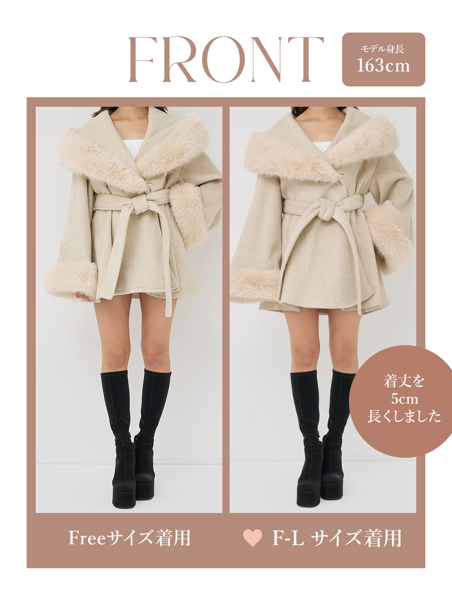 モデル:163cm(着用サイズ:FREE/F-L 着用カラー:BEG)
