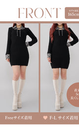 モデル:165cm(着用サイズ:FREE/F-L 着用カラー:BLK)