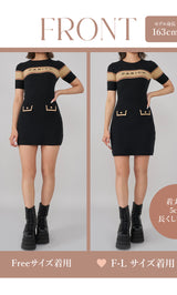 モデル:163cm(着用サイズ:FREE/F-L 着用カラー:BLK)