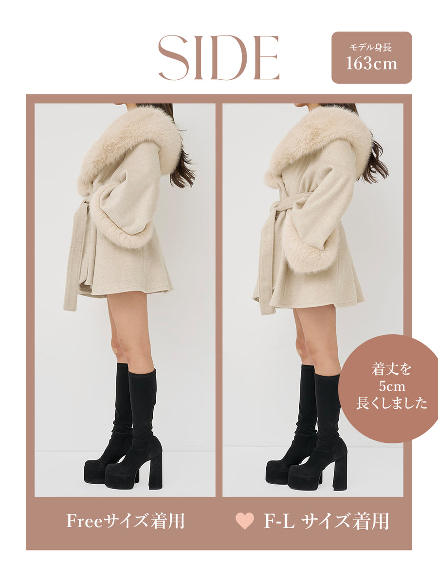 モデル:163cm(着用サイズ:FREE/F-L 着用カラー:BEG)