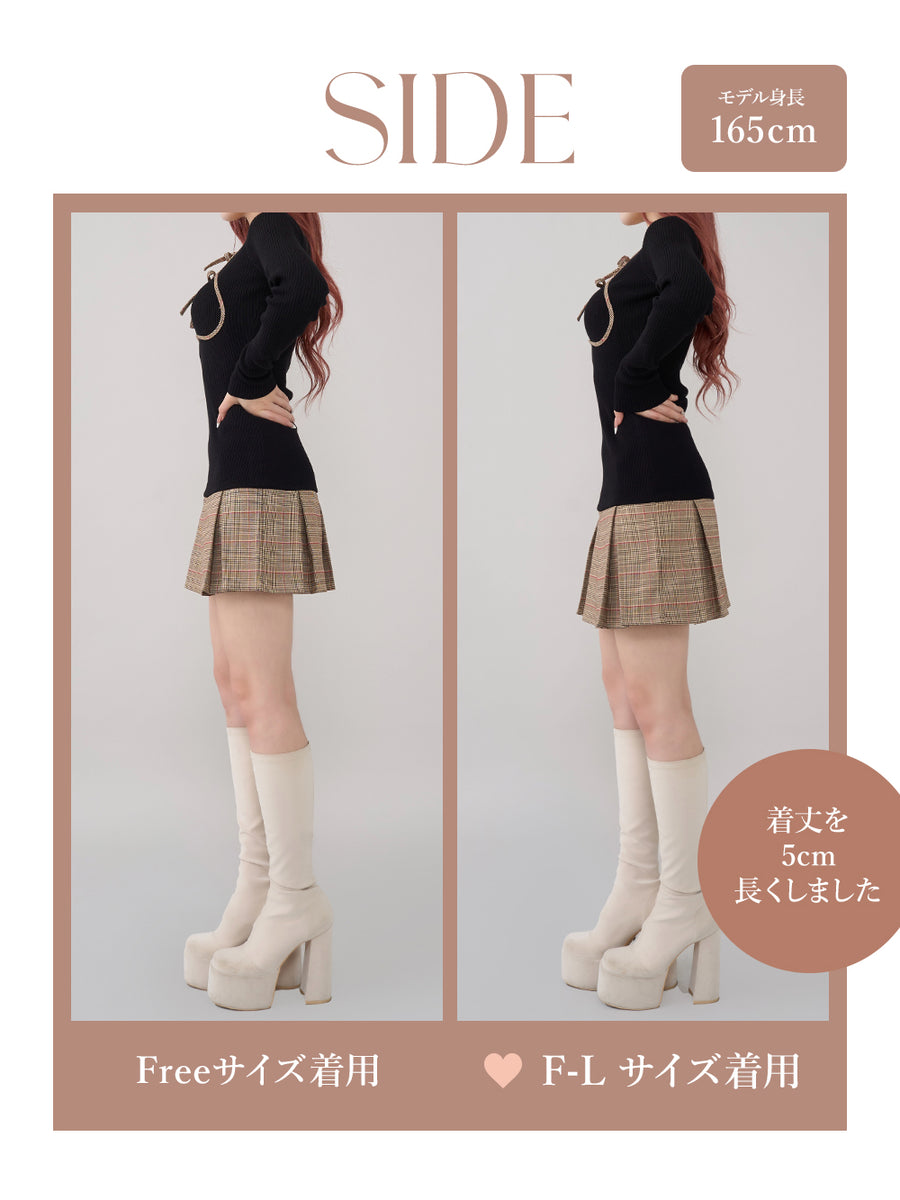 モデル:165cm(着用サイズ:FREE/F-L 着用カラー:BLK)