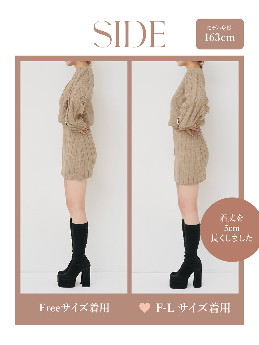 モデル:163cm(着用サイズ:FREE/F-L 着用カラー:BEG)
