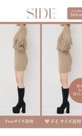 モデル:163cm(着用サイズ:FREE/F-L 着用カラー:BEG)