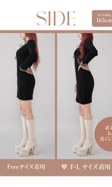 モデル:165cm(着用サイズ:FREE/F-L 着用カラー:BLK)