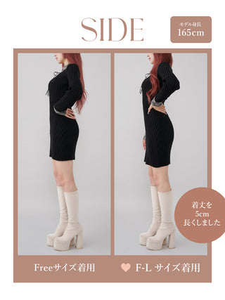モデル:165cm(着用サイズ:FREE/F-L 着用カラー:BLK)