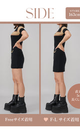 モデル:163cm(着用サイズ:FREE/F-L 着用カラー:BLK)