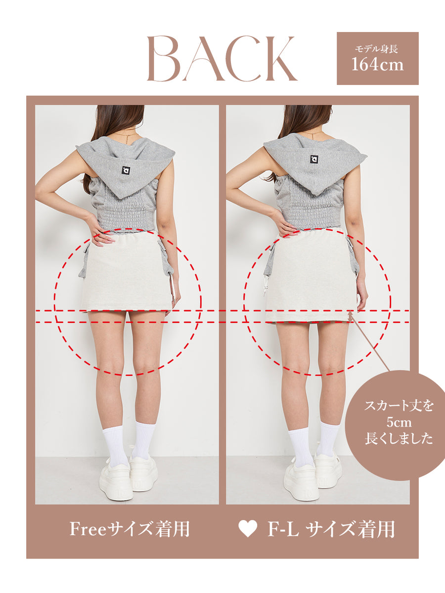 モデル:164cm(着用サイズ:FREE/F-L 着用カラー:GRY)