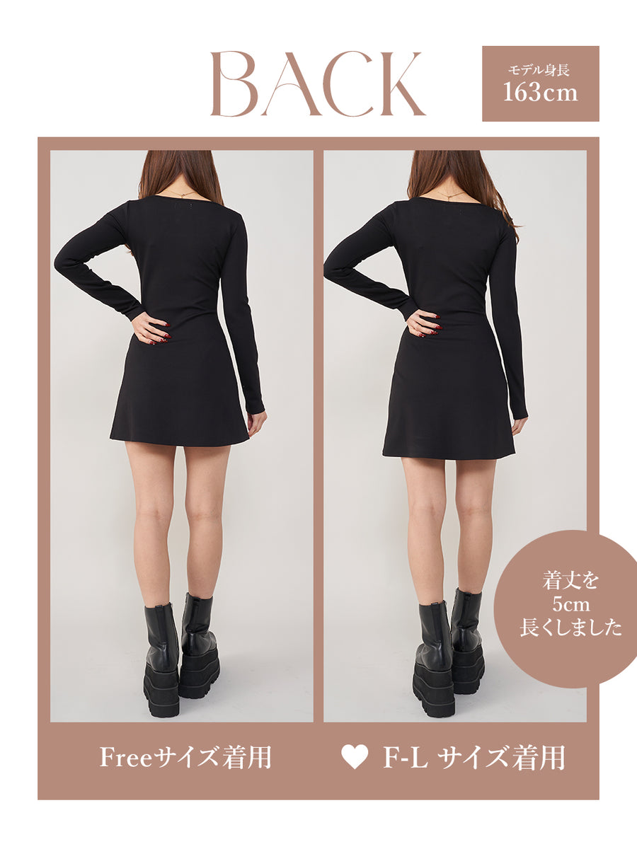 モデル:163cm(着用サイズ:FREE/F-L 着用カラー:BLK)