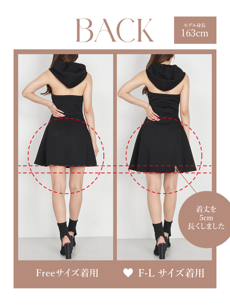 モデル:163cm(着用サイズ:FREE/F-L 着用カラー:BLK)