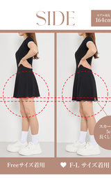 モデル:164cm(着用サイズ:FREE/F-L 着用カラー:BLK)