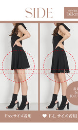 モデル:163cm(着用サイズ:FREE/F-L 着用カラー:BLK)