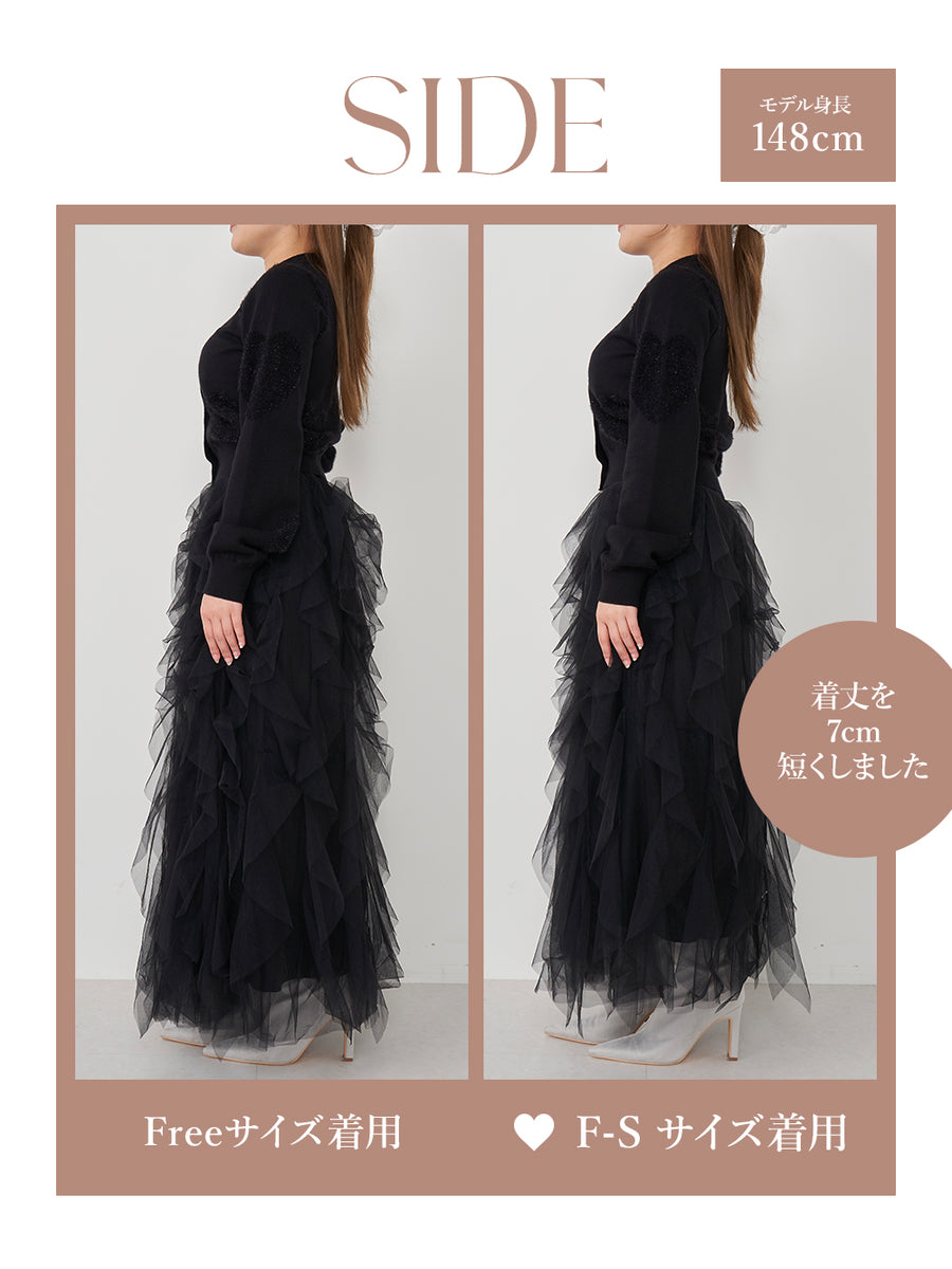 モデル:148cm(着用サイズ:F-S/FREE 着用カラー:BLK)