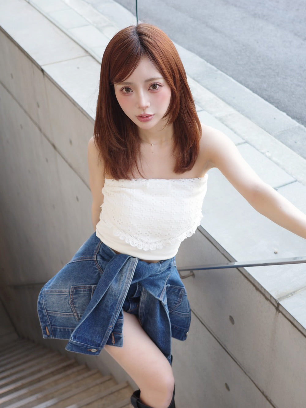 モデル:158cm(着用サイズ:FREE 着用カラー:WHT)