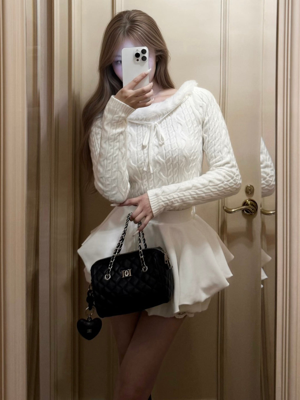 モデル:163cm(着用サイズ:FREE 着用カラー:IVO)