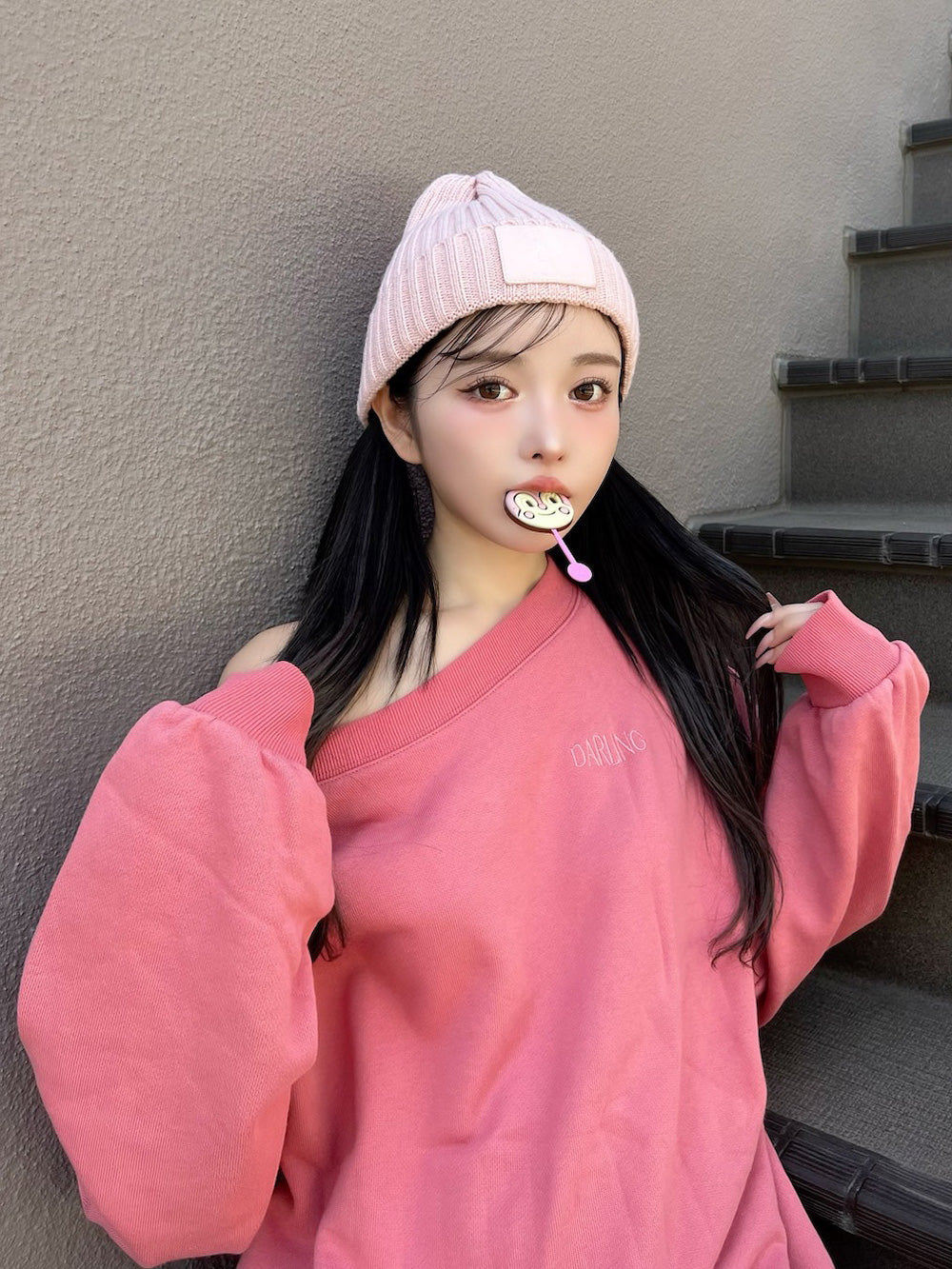 モデル:160cm(着用サイズ:FREE 着用カラー:PNK)