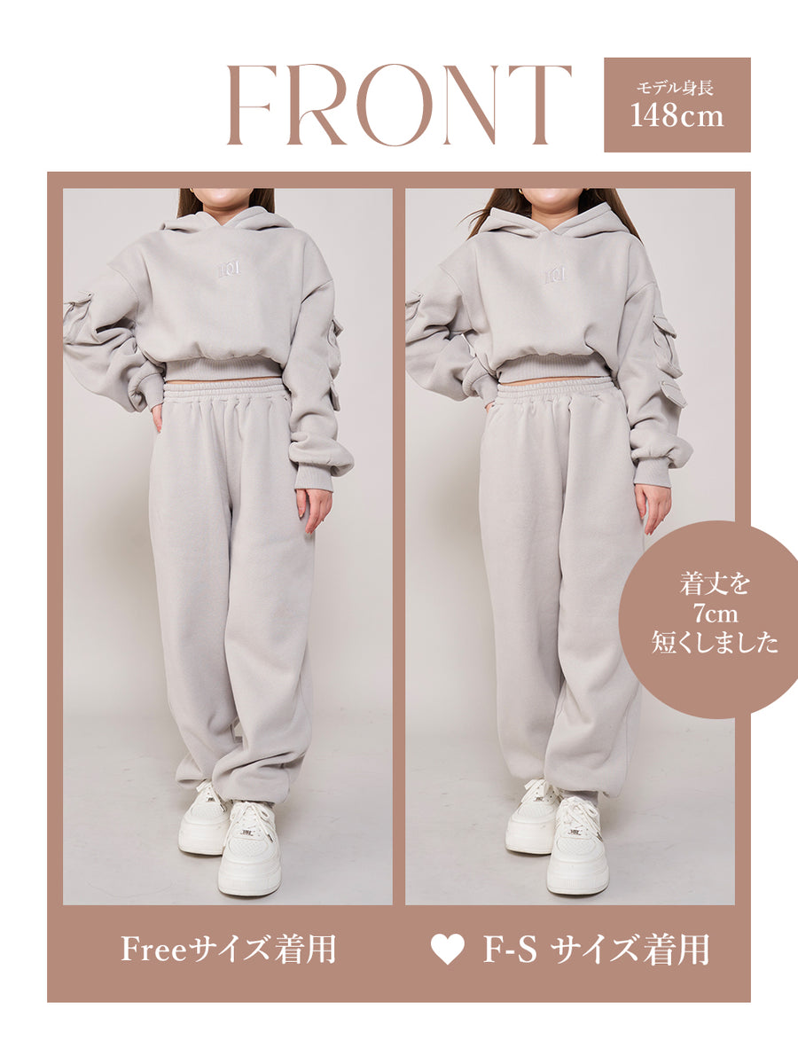 モデル:148cm(着用サイズ:F-S/FREE 着用カラー:GRY)