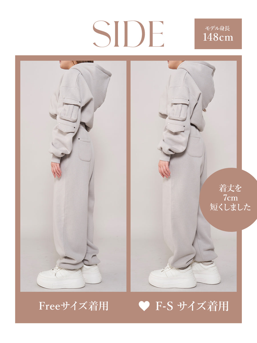モデル:148cm(着用サイズ:F-S/FREE 着用カラー:GRY)