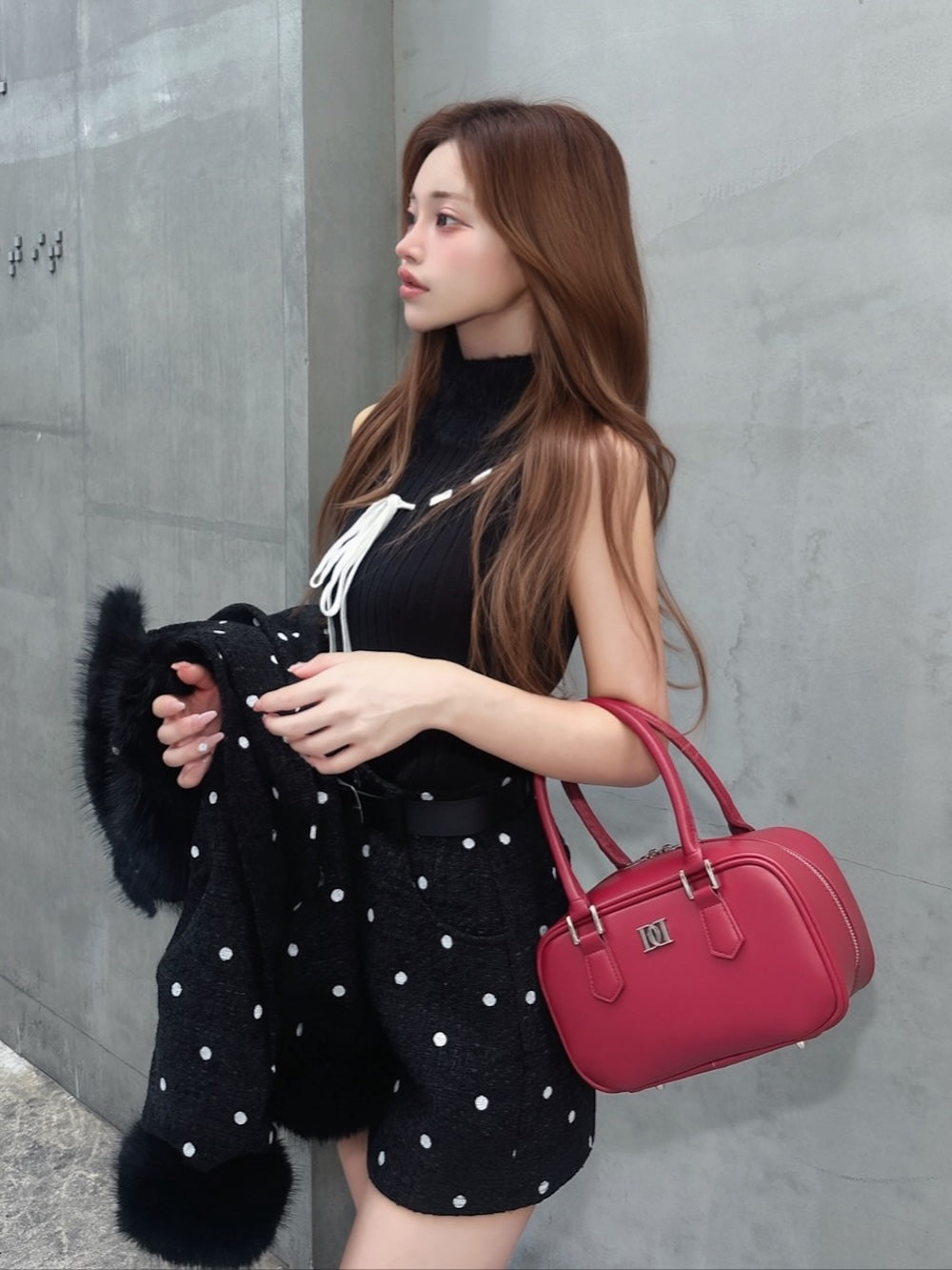 モデル:158cm(着用サイズ:S 着用カラー:BLK)