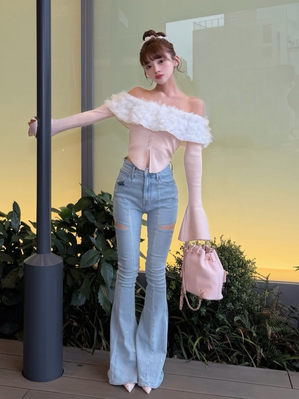 モデル:158cm(着用サイズ:M 着用カラー:I-BLU)