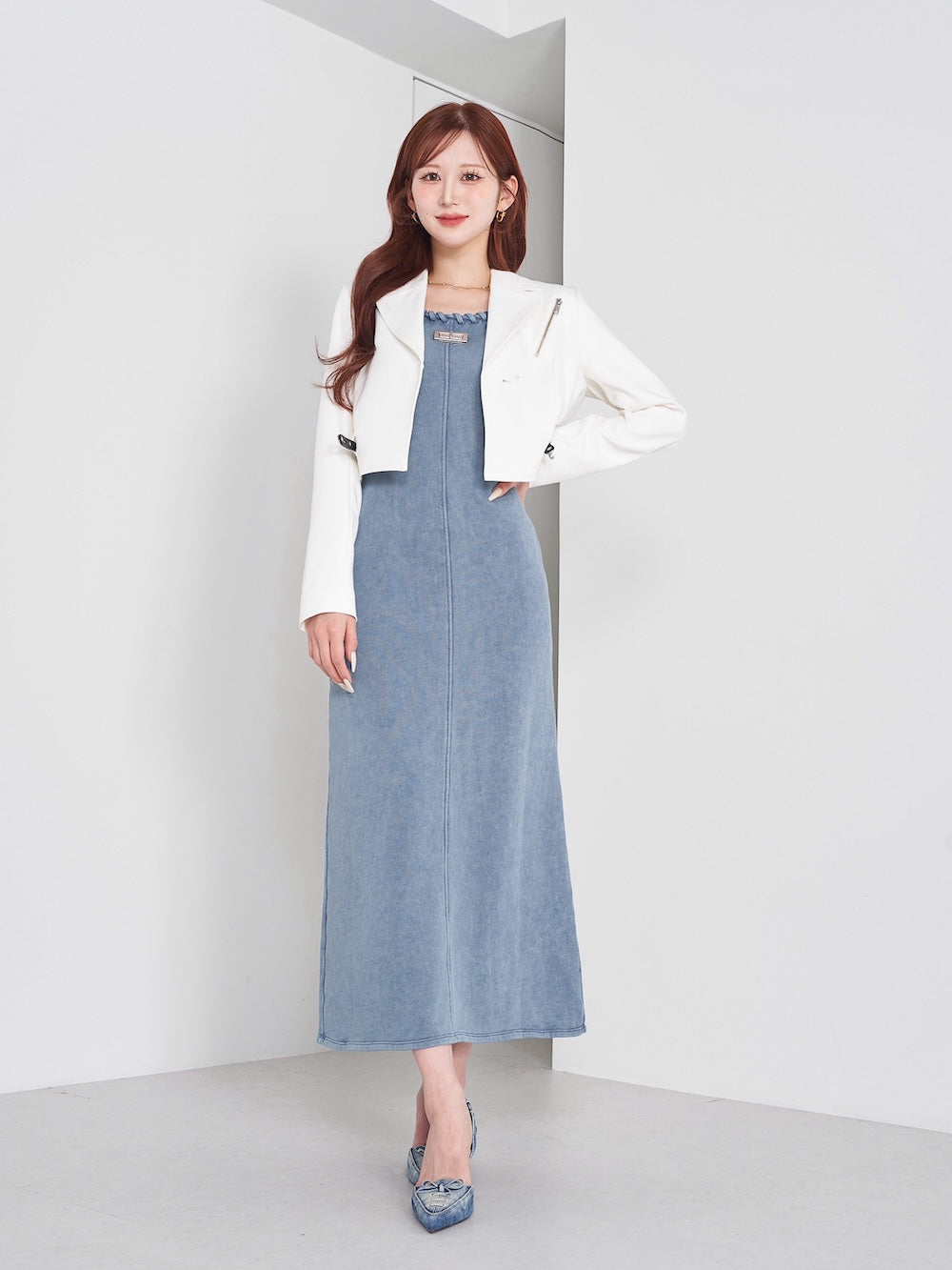 モデル:165cm(着用サイズ:FREE 着用カラー:WHT)