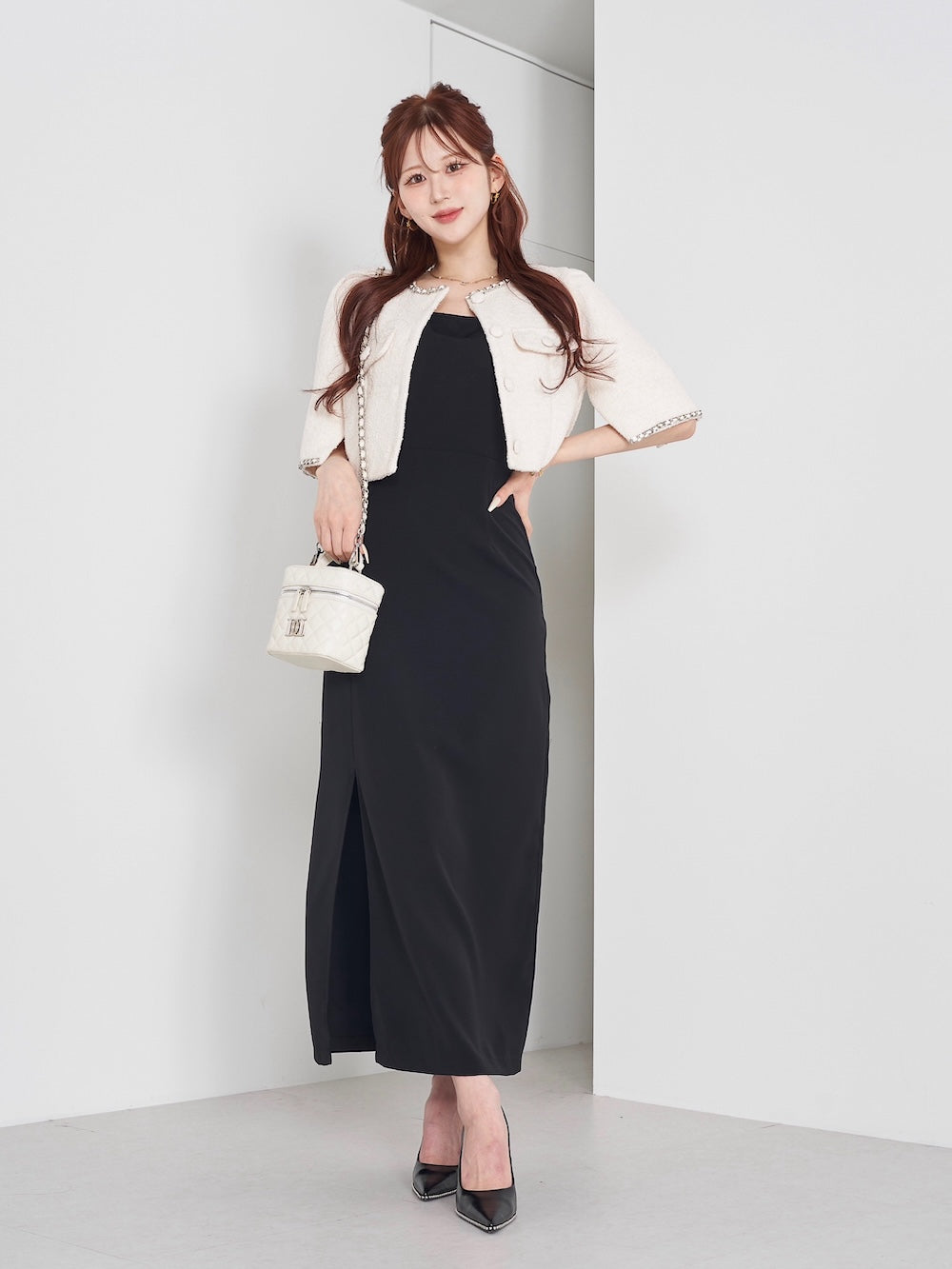モデル:165cm(着用サイズ:FREE 着用カラー:BLK)
