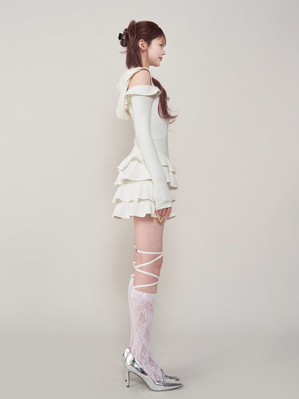 モデル:165cm(着用サイズ:FREE 着用カラー:WHT)